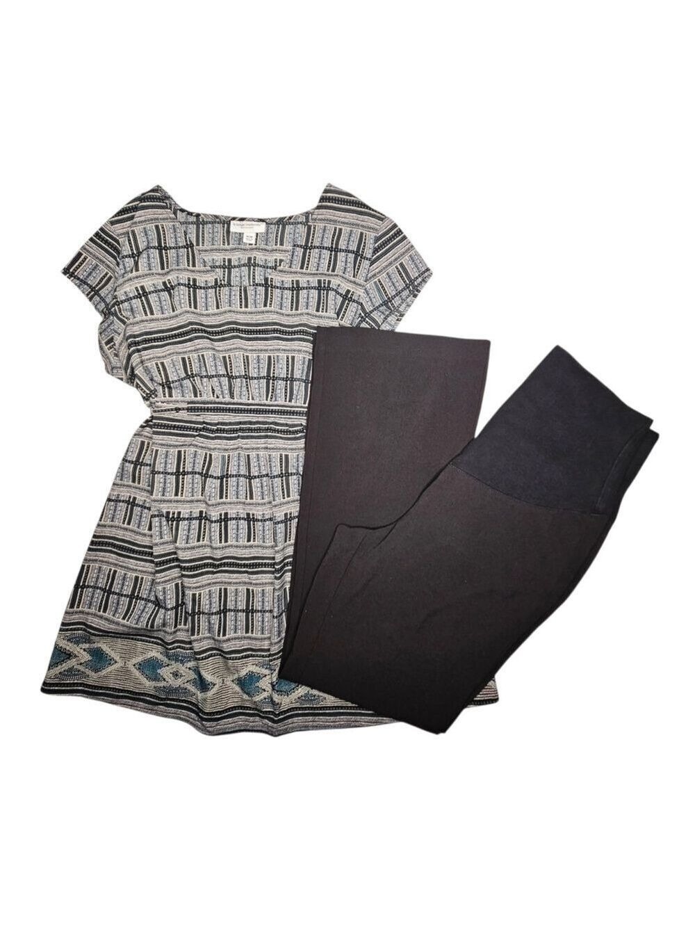 Stylish Black Pants and Patterned Top Set